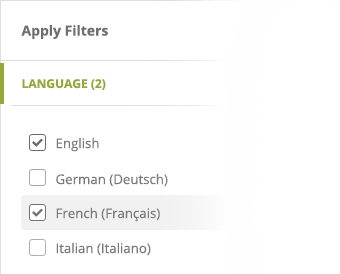 Filter responses by language
